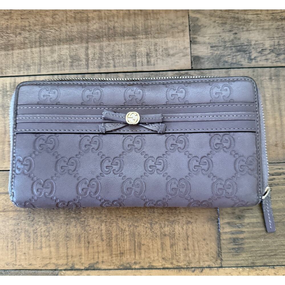 GUCCI Guccissima Princy Zip Around Long Wallet